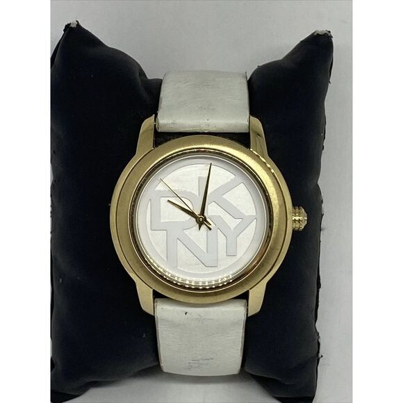 DKNY NY-8827 Women\'s White Leather Analog Dial Quartz Genuine Wrist Watch EY773 main image 10